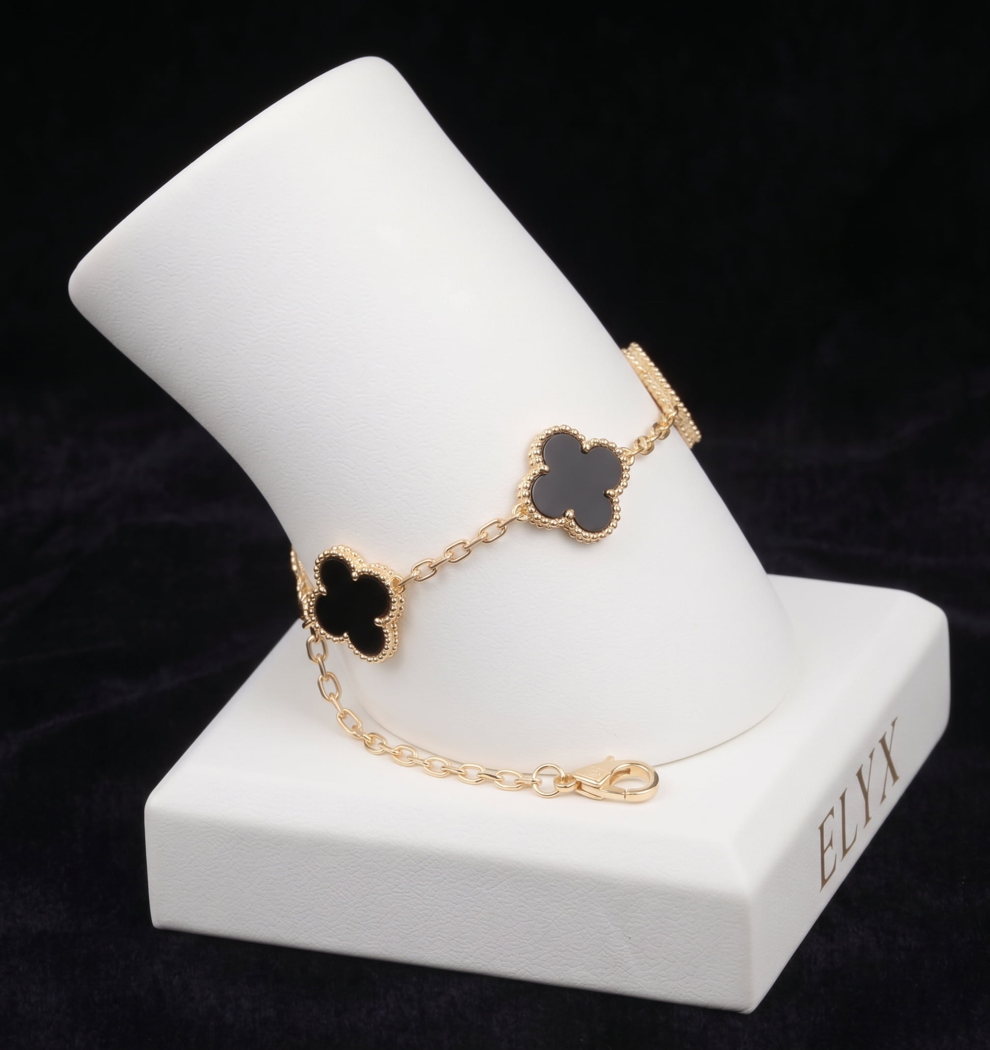 Brățară Trifoi Auriu & Noir — Placat cu Aur 18K
